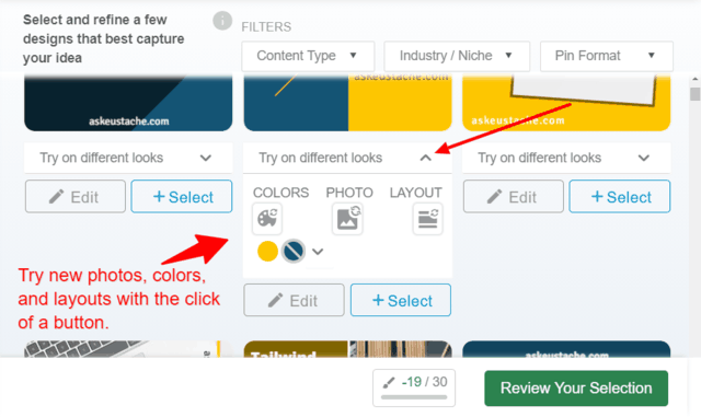 Customize Pins with Tailwind Create with a click of a button.