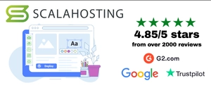 illusatration of ScalaHosting overall ratings of 4.85