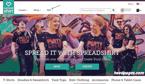 sell t-shirt designs with spreadshirt