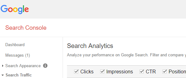 Google Search console for search analytics