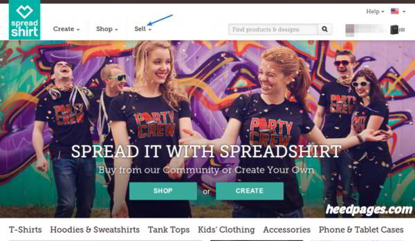 sell t-shirt designs with spreadshirt